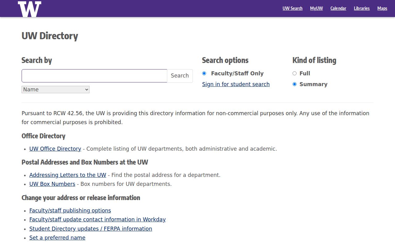 Bothell people directories University of Washington search
