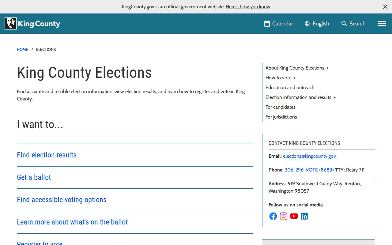 Bothell voter registration records at King County Elections
